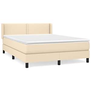 Box spring postel s matrací krémová 140x190 cm textil - obrázek 2