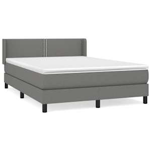 Box spring postel s matrací tmavě šedá 140x200 cm textil - obrázek 2