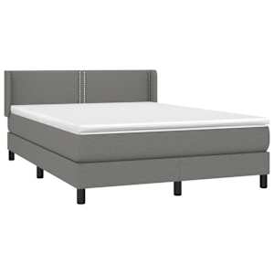 Box spring postel s matrací tmavě šedá 140x200 cm textil - obrázek 3