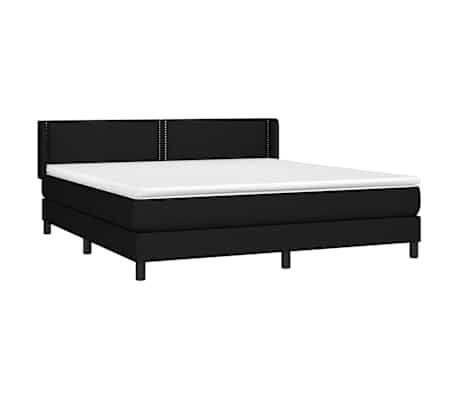 vidaXL Sommier &agrave; lattes de lit avec matelas Noir 160x200 cm Tissu