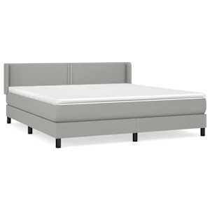 Box spring postel s matrací světle šedá 180 x 200 cm textil - obrázek 2