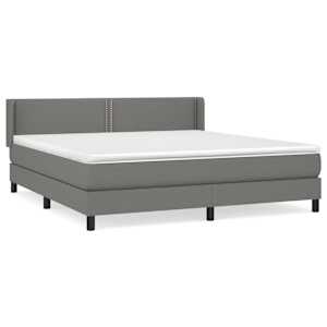Box spring postel s matrací tmavě šedá 180x200 cm textil - obrázek 2