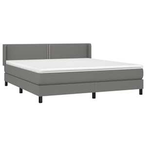 Box spring postel s matrací tmavě šedá 180x200 cm textil - obrázek 3