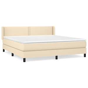 Box spring postel s matrací krémová 180x200 cm textil - obrázek 2