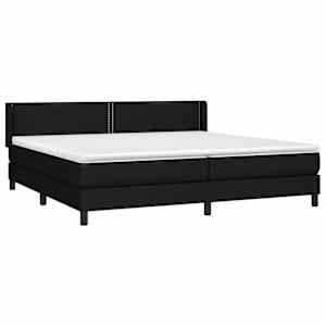 vidaXL Sommier &agrave; lattes de lit avec matelas Noir 200x200 cm Tissu