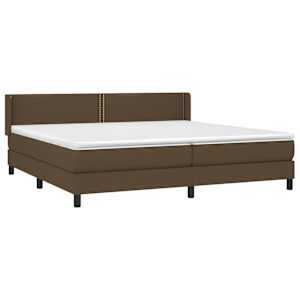 Box spring postel s matrací tmavě hnědá 200x200 cm textil - obrázek 3