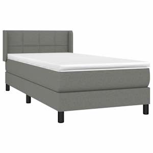 Box spring postel s matrací tmavě šedá 80 x 200 cm textil - obrázek 3