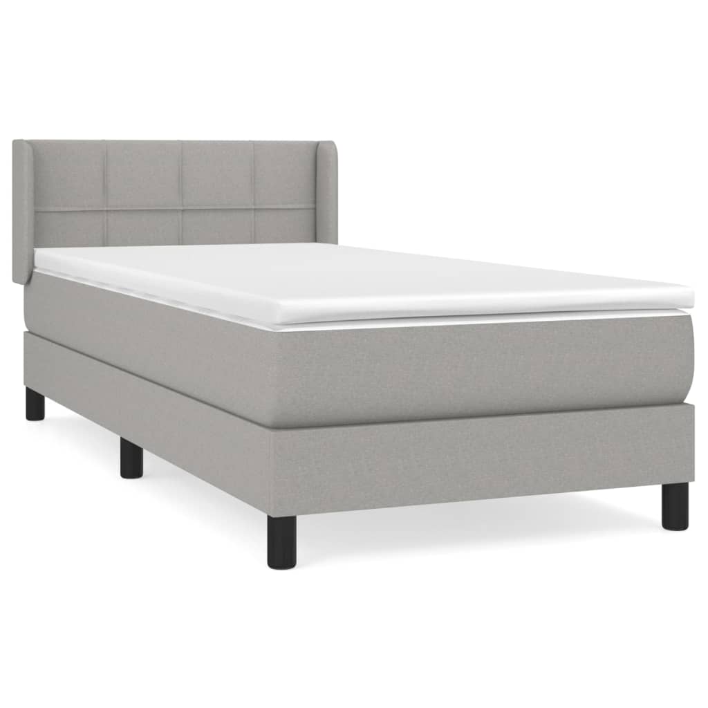 Thumbnail - vidaXL Boxspringbett mit Matratze Hellgrau 90x190 cm Stoff
