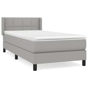 Box spring postel s matrací světle šedá 90x190 cm textil - obrázek 2