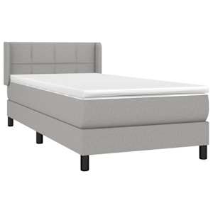 Box spring postel s matrací světle šedý 100 x 200 cm textil - obrázek 3