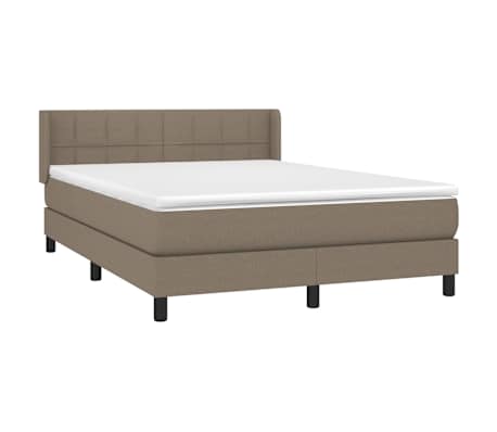 vidaXL Rams&auml;ng med madrass taupe 140x190 cm tyg