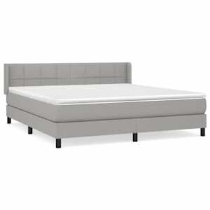 Box spring postel s matrací světle šedá 160 x 200 cm textil - obrázek 2