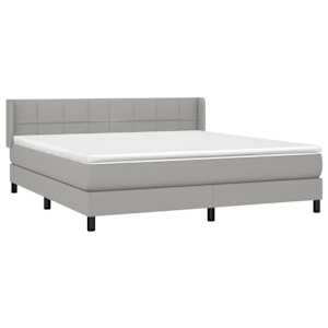 Box spring postel s matrací světle šedá 160 x 200 cm textil - obrázek 3