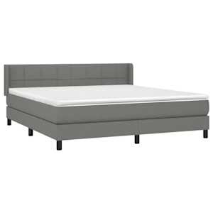 Box spring postel s matrací tmavě šedá 160x200 cm textil - obrázek 3