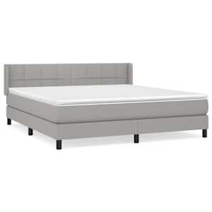 Box spring postel s matrací světle šedá 180 x 200 cm textil - obrázek 2