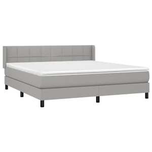 Box spring postel s matrací světle šedá 180 x 200 cm textil - obrázek 3