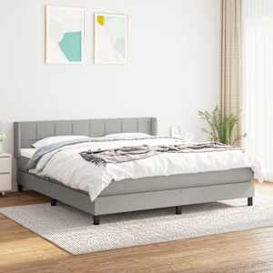 Box spring postel s matrací světle šedá 180 x 200 cm textil - obrázek 1