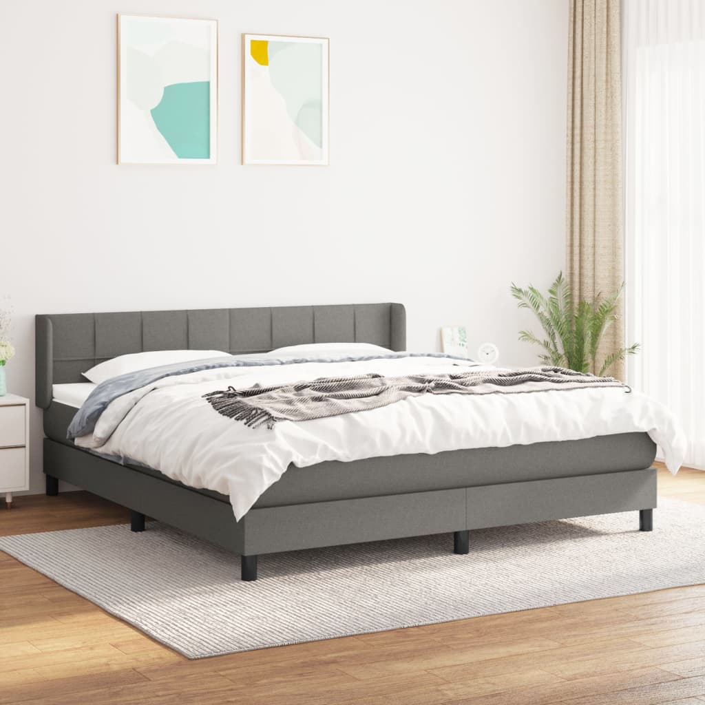  ΚΡΕΒΑΤΙ BOXSPRING ΜΕ ΣΤΡΩΜΑ ΣΚΟΥΡΟ ΓΚΡΙ 180X200 ΕΚ ΥΦΑΣΜΑΤΙΝ V-3129730