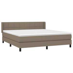 Box spring postel s matrací taupe 180x200 cm textil - obrázek 3