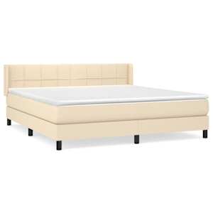 Box spring postel s matrací krémová 180x200 cm textil - obrázek 2