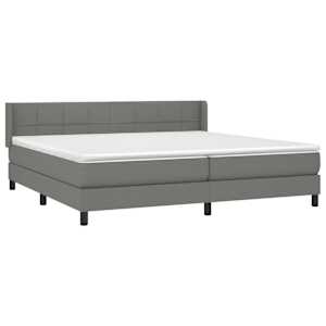 Box spring postel s matrací tmavě šedá 200x200 cm textil - obrázek 3