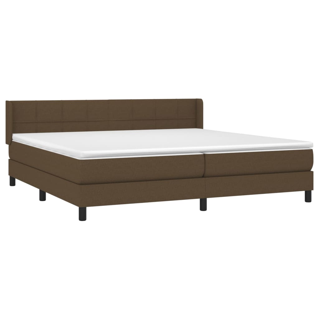 vidaXL Boxspring met matras stof donkerbruin 200x200 cm afbeelding