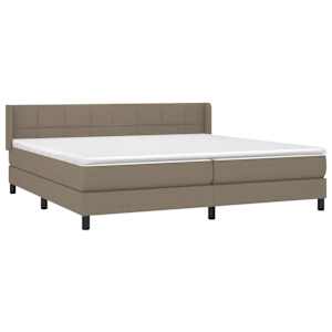 Box spring postel s matrací taupe 200x200 cm textil - obrázek 3