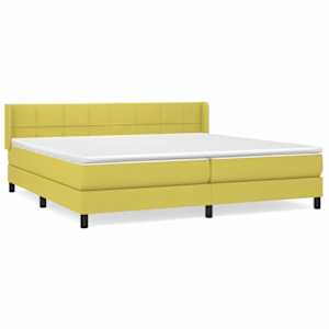 Box spring postel s matrací zelená 200x200 cm textil - obrázek 2