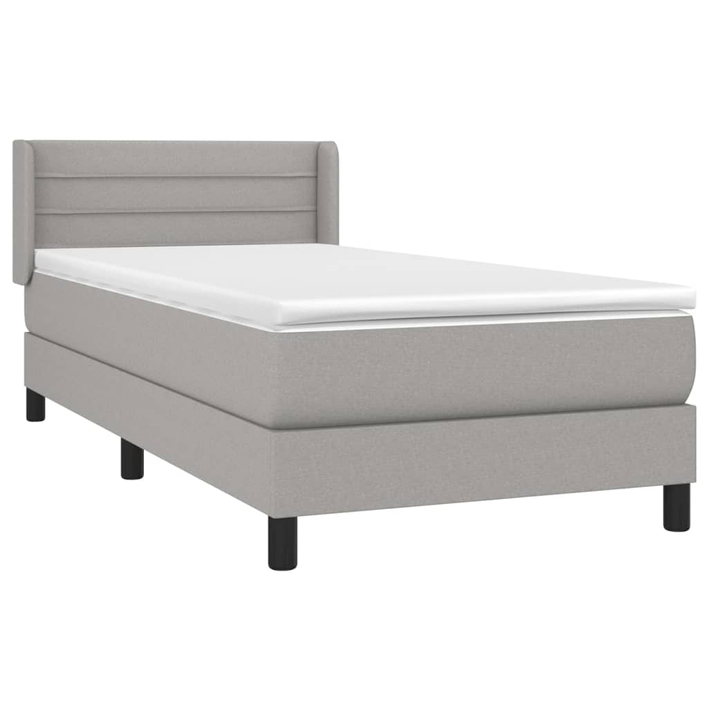 Thumbnail - vidaXL Boxspringbett mit Matratze Hellgrau 90x190 cm Stoff