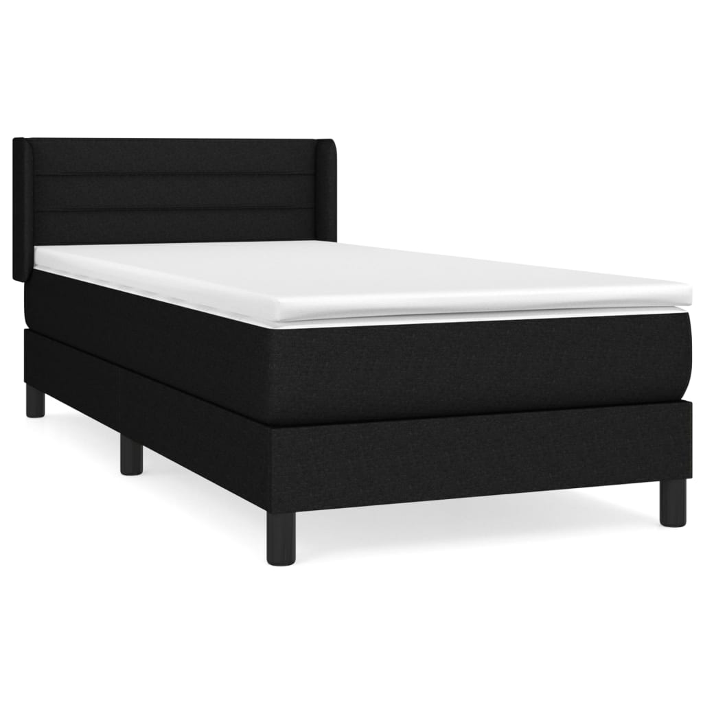 Thumbnail - vidaXL Boxspringbett mit Matratze Schwarz 90x190 cm Stoff