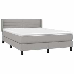 Box spring postel s matrací světle šedá 140 x 190 cm textil - obrázek 3