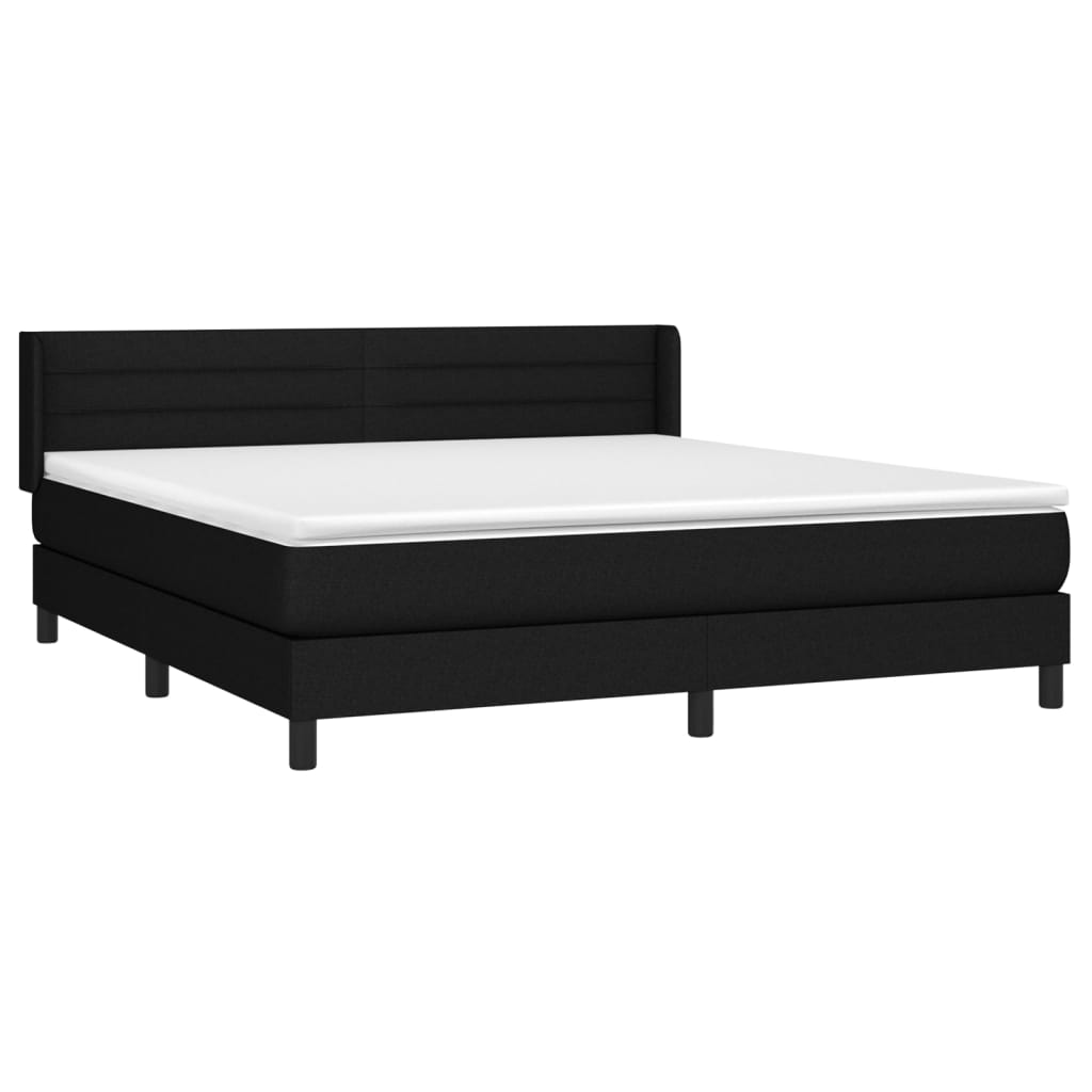 Thumbnail - vidaXL Boxspringbett mit Matratze Schwarz 160x200 cm Stoff
