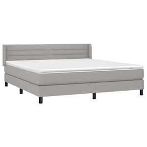 Box spring postel s matrací světle šedá 180 x 200 cm textil - obrázek 3