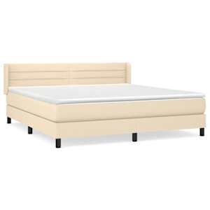 Box spring postel s matrací krémová 180x200 cm textil - obrázek 2