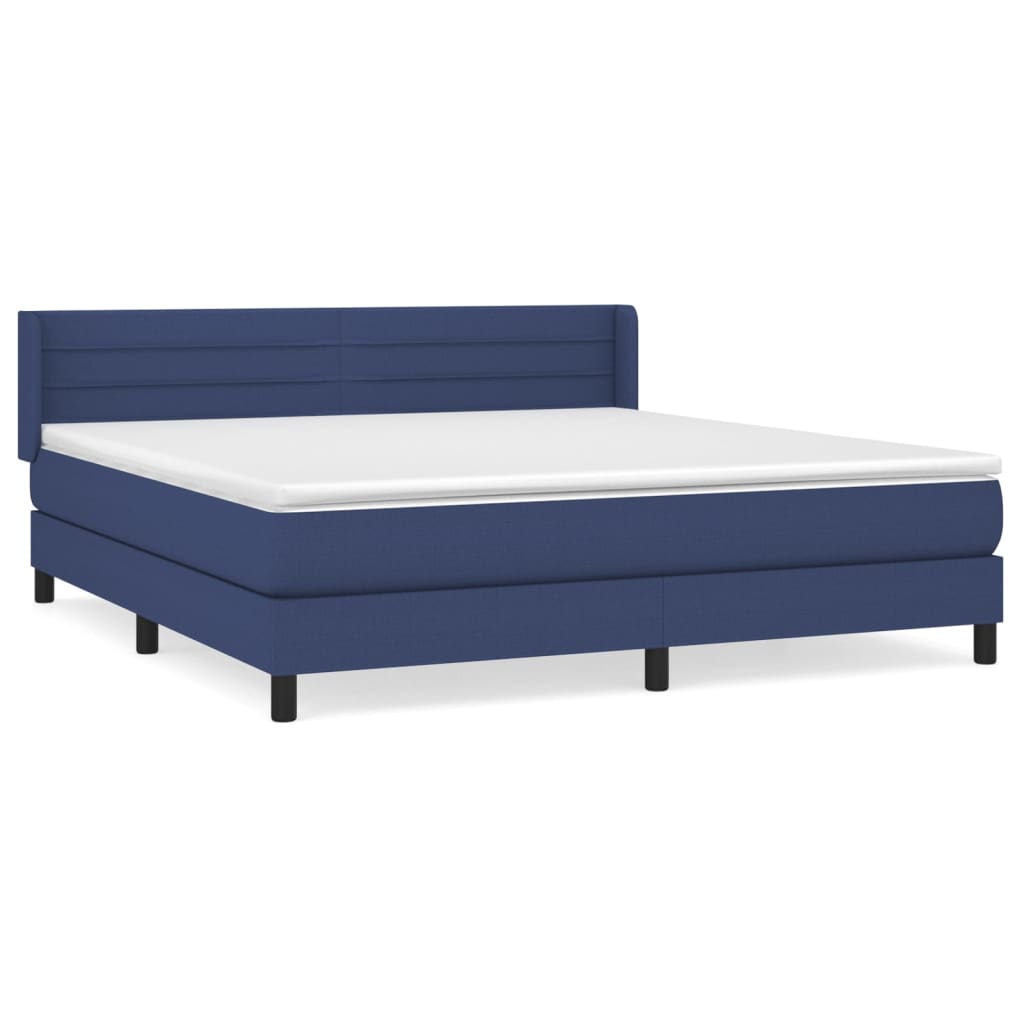 vidaXL Posteľný rám boxspring s matracom modrý 180x200 cm látka