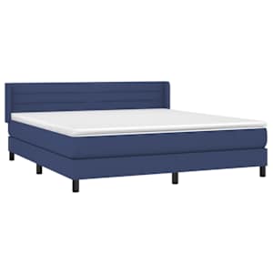 Box spring postel s matrací modrá 180x200 cm textil - obrázek 3