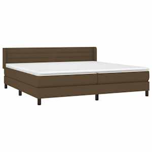 Box spring postel s matrací tmavě hnědá 200x200 cm textil - obrázek 3