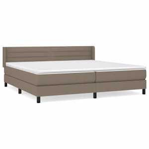 Box spring postel s matrací taupe 200x200 cm textil - obrázek 2