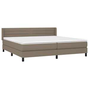 Box spring postel s matrací taupe 200x200 cm textil - obrázek 3