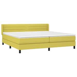 Box spring postel s matrací zelená 200x200 cm textil - obrázek 3