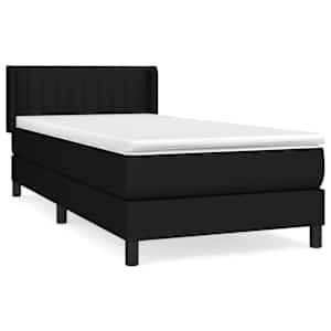 Box spring postel s matrací černá 80 x 200 cm textil - obrázek 2