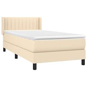 Box spring postel s matrací krémová 90x190 cm textil - obrázek 3
