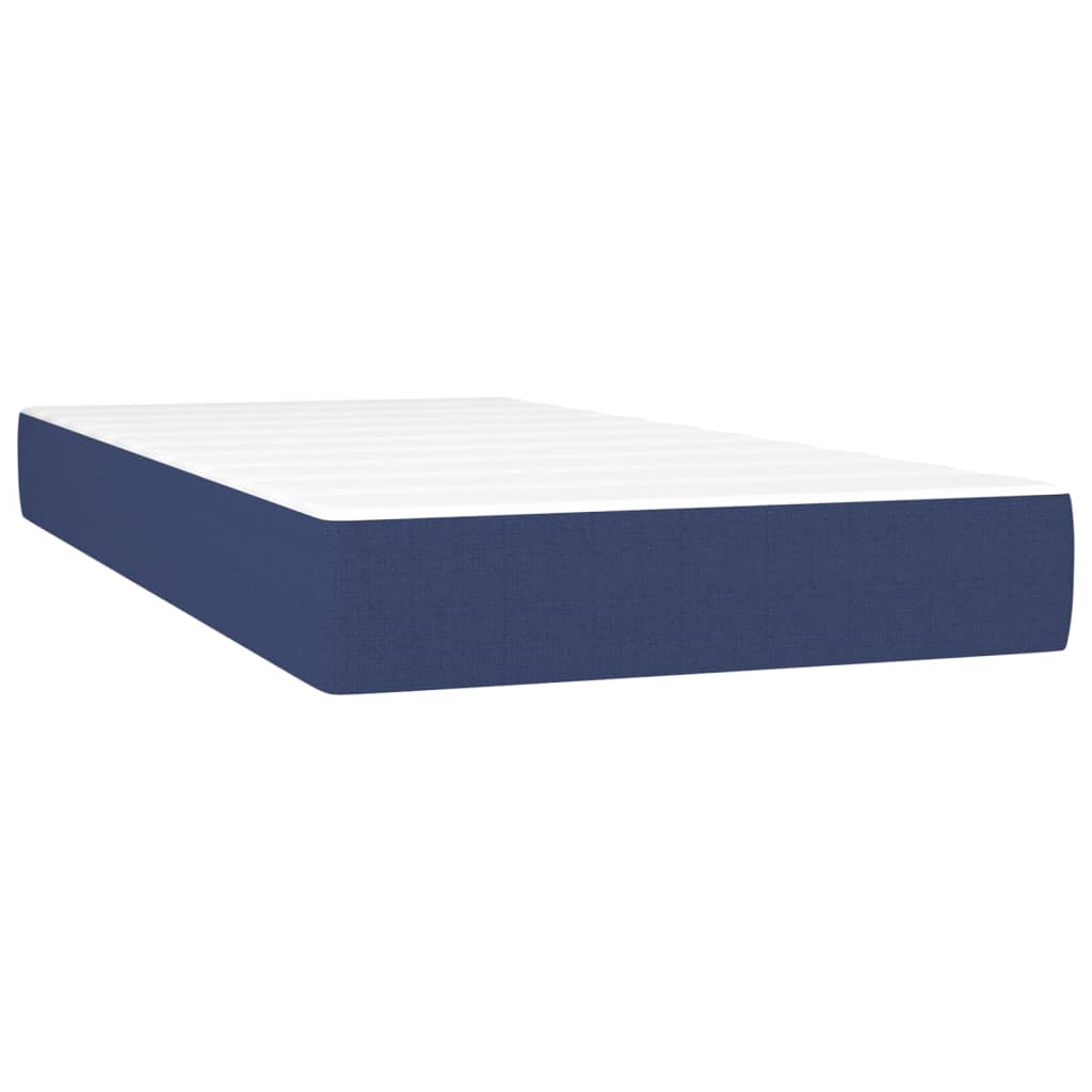 Box spring postelja z vzmetnico modra 90x190 cm blago