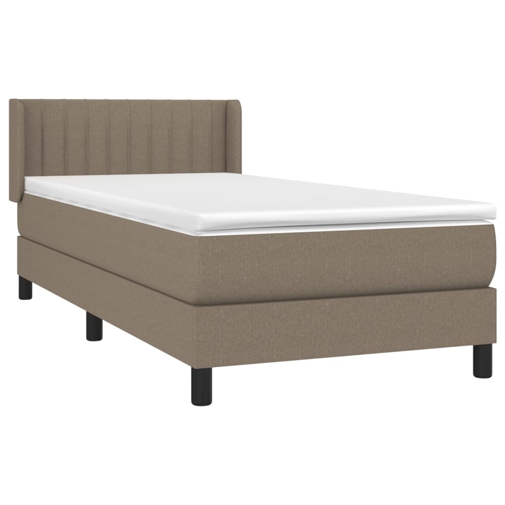 vidaXL Boxspring met matras stof taupe 90x200 cm afbeelding