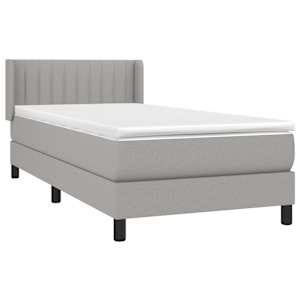 Box spring postel s matrací světle šedý 100 x 200 cm textil - obrázek 3