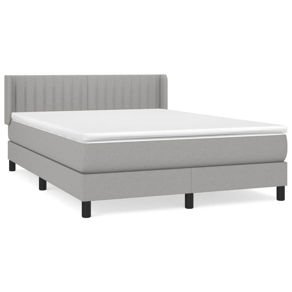 Thumbnail - vidaXL Boxspringbett mit Matratze Hellgrau 140x190 cm Stoff