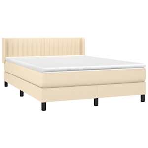 Box spring postel s matrací krémová 140x190 cm textil - obrázek 3