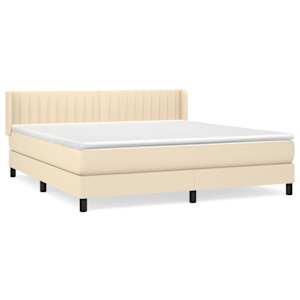 Box spring postel s matrací krémová 160x200 cm textil - obrázek 2