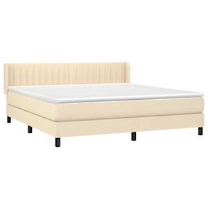 Box spring postel s matrací krémová 160x200 cm textil - obrázek 3