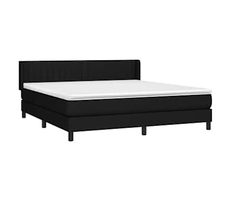 vidaXL Sommier &agrave; lattes de lit avec matelas Noir 180x200 cm Tissu